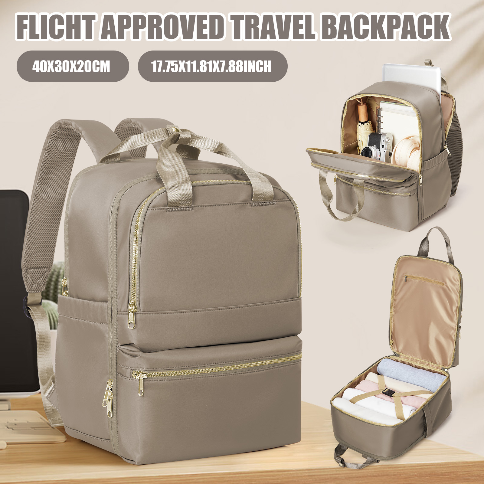 Canvas Backpack Casual - Mochila de viaje Ryanair 40x30x20 para